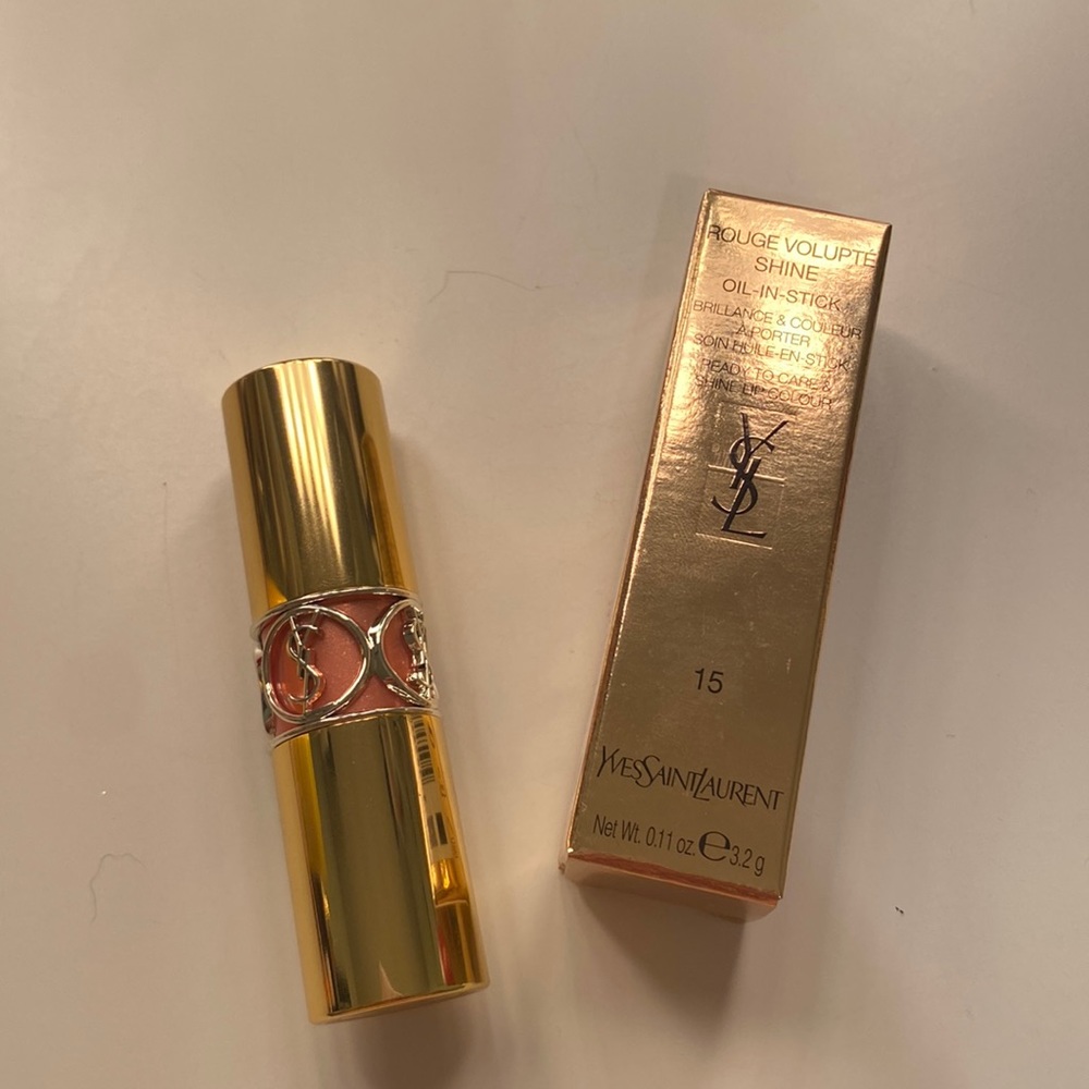 Bnib YSL Rouge Volupté shine lipstick in coral spontini